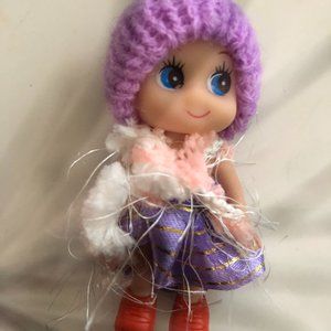 Purple Winter Hat Doll Ornament